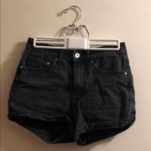 H&M Black Denim High Waist Shorts